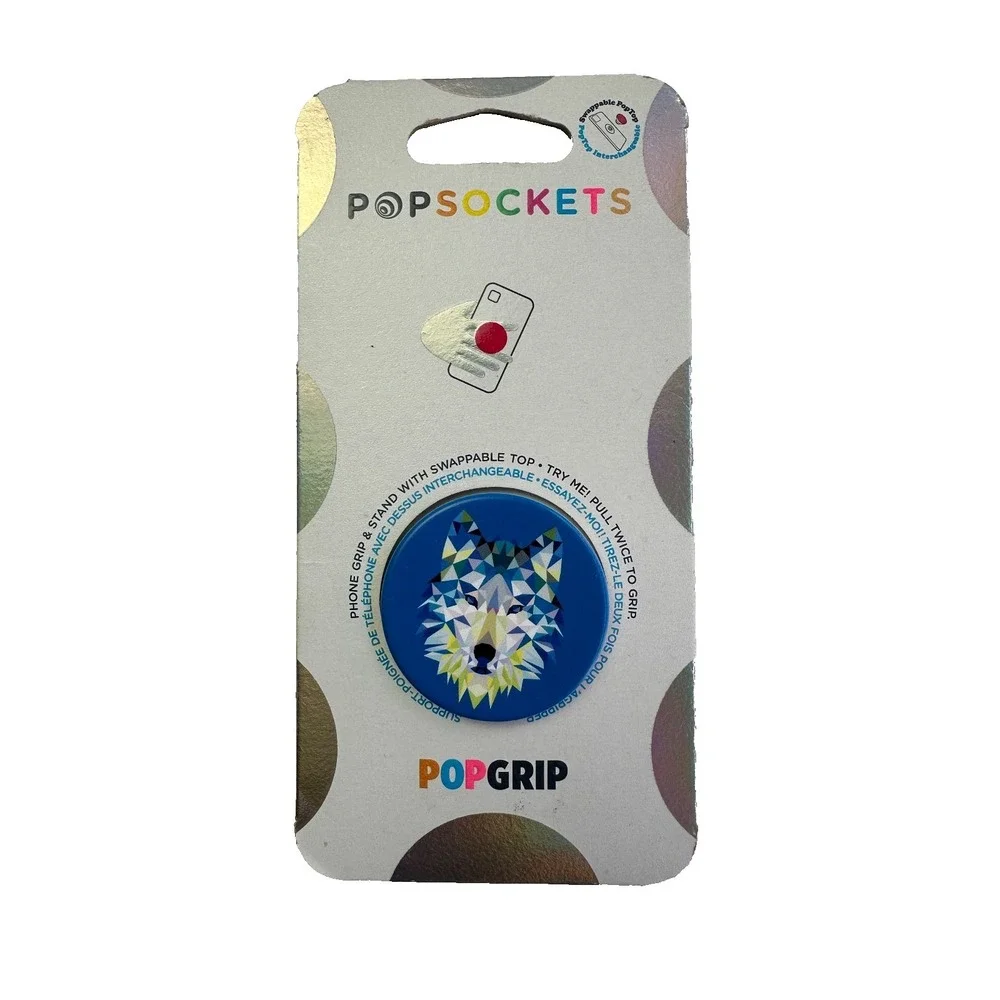 PopSockets PopGrip Geo Wolf Phone Grip Stand Swappable Top New in‎ Package NIP